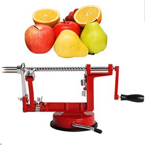 Peeler, Apple/Potato Peeler Corer, Apple/Potato Corer Slicer, Durable Heavy Duty Alloy Peelers with Stainless Steel Blades and Powerful Suction Base Vegetable Fruit Home kitchen Making Tool (Red)