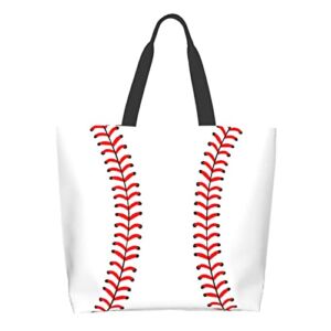 Baseball Bag Handbag for Woman Shopping Bag Travel Bag Baseball Canvas Casual Bag Sports Bag for Mom Gifts