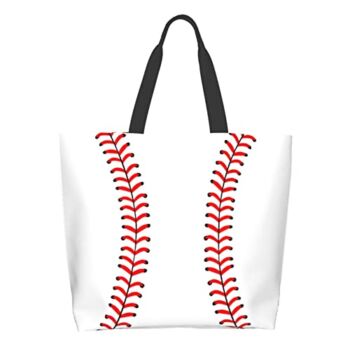 Baseball Bag Handbag for Woman Shopping Bag Travel Bag Baseball Canvas Casual Bag Sports Bag for Mom Gifts | The Storepaperoomates Retail Market - Fast Affordable Shopping