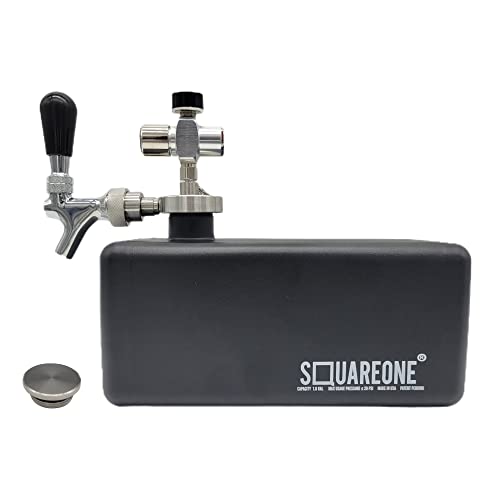 Square One Mini Keg, Stainless Steel Keg and Tap System, 2x 64oz Growlers or 1 Gallon Capacity, Fits in Refrigerators/Coolers, Great for Beer, Kombucha, Cold Brew, and Mixed Drinks – Black | The Storepaperoomates Retail Market - Fast Affordable Shopping