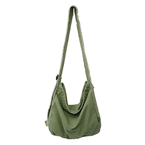 Grunge Bag Hobo Boho Hippie Crossbody Bag Sling Purses for Office School Shopping Travel Y2k Aesthetic (Army Green) | The Storepaperoomates Retail Market - Fast Affordable Shopping