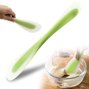 Silicone Spatula Scraper Spoon Double-Headed Dual-Purpose for Cooking Baking Spreading Mixing Supplies , Ideal Gifts of Home Utensi Kitchen Good Grip Gadget Cake Accessory for Dad or Mom(Green)