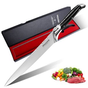 Huusk Knife Japan Kitchen Professional Chef Knife with Sharp Edge and French Full Tang Handle Forged Carbon Steel Knife for home and restaurant use meat vegetables Cutting Thanksgiving Christmas Gift