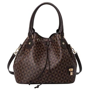 Women’s Handbags PU Leather Top Handle Shoulder Bag Crossbody Shoulder Bag Design Luxury Tote Bag (Brown)