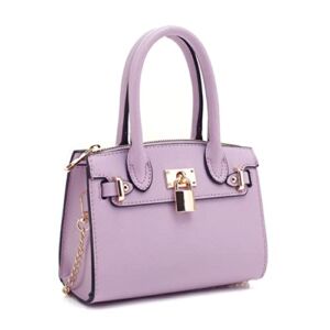 EVVE Women’s Evening Bag Party Clutches Mini Satchel Purses Cocktail Prom Handbags with Chain and Lock | LAVENDER