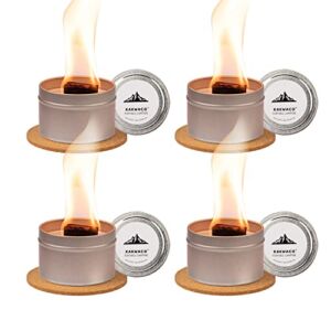 4 Pack of Tabletop Portable Campfire Mini Fire Pit S’Mores Maker, Portable Bonfire Birthday Set, Great for Picnics, Party and Home Indoor Outdoor Decoration (with 4 Cork pad)