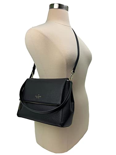 Kate Spade Leila Medium Pebbled Leather Shoulder Bag (Black) | The Storepaperoomates Retail Market - Fast Affordable Shopping