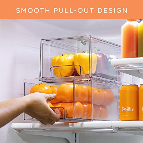 Sorbus Fridge Drawers – Clear Stackable Pull Out Refrigerator Organizer Bins – Food Storage Containers for Kitchen, Refrigerator, Freezer & Vanity (2 Pack | Large) | The Storepaperoomates Retail Market - Fast Affordable Shopping