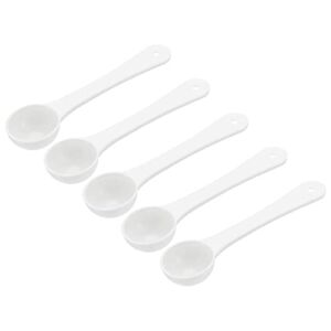 MECCANIXITY Micro Spoons 1 Gram Measuring Scoop Plastic Round Bottom Mini Spoon with Hanging Hole for Home Kitchen Powder Measurement Baking 30Pcs