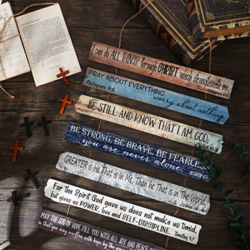 Christian Wall Art Wooden Bible Verses Wall Decor Scripture Wall Art Religious Inspirational Wood Sign for Office Bathroom Bedroom Rustic Farmhouse Kitchen Living Room Women Room (Retro Pattern) | The Storepaperoomates Retail Market - Fast Affordable Shopping