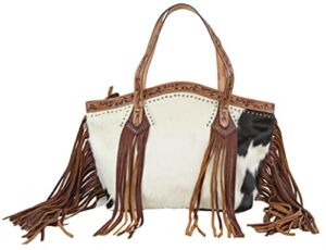 American Darling Tooled Double Strap Tote with Fringe ADBGI159B