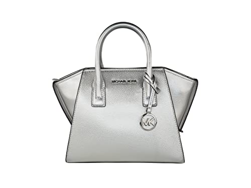 Michael Kors Avril Small Top Zip Satchel Shoulder Crossbody Leather Bag (Silver) | The Storepaperoomates Retail Market - Fast Affordable Shopping