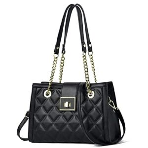 XIAOYU Shoulder Handbags for Women Fashion Purses with Chain Strap Ladies Satchel Crossbody bags (Black)