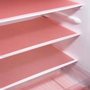 Rwotlls 20Pcs Refrigerator Liners, Washable Fridge Liner Mats Covers Pads for Glass Shelf Cupboard Cabinet Drawer Home Kitchen Accessories Organization (Pink)