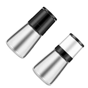 UPKOCH 2pcs Salt and Pepper Grinder Set Manual Glass Shakers with Adjustable Coarse Mills for Home Kitchen (Assorted Color)