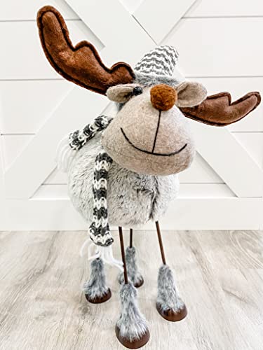 Holiday Deer Decoration – 15″ Tall Free-Standing Huge Reindeer Long Antlers – Large Scandinavian Swedish Elk Tomte Gnome Plush Figurine Ornament for Thanksgiving and Christmas Table Home Decor | The Storepaperoomates Retail Market - Fast Affordable Shopping
