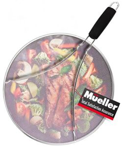 Mueller Grease Splatter Screen for Frying Pan 13″, Ultra Fine Mesh Prevents 99% of Splatter Messes, Splatter Guard Shield for Safe Cooking with Resting Feet, Stainless Steel