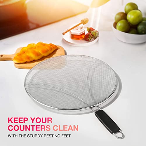 Mueller Grease Splatter Screen for Frying Pan 13″, Ultra Fine Mesh Prevents 99% of Splatter Messes, Splatter Guard Shield for Safe Cooking with Resting Feet, Stainless Steel | The Storepaperoomates Retail Market - Fast Affordable Shopping