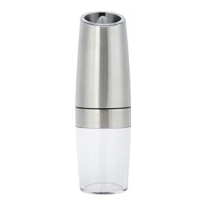 Salt Grinder, Household Easy To Clean Stainless Steel Pepper Grinder for Solid Condiments for Home Kitchen Restaurant(Silver)