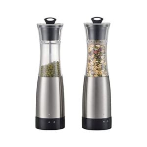 XIXIDIAN Stainless Steel Salt and Pepper Grinder Set Easy Salt Spice Herbal Containers Easy Cleaning Home Kitchen Cooking BBQ Tools