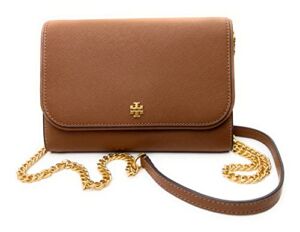 Tory Burch Emerson Chain Wallet Leather Cross Body Bag (Moose)