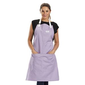 Cosmic Aprons Chef and Kitchen Apron with Pockets, 34″ x 26″, Adjustable Cotton Cooking Apron for Home or Professional Chef, Work Apron for Server, Barista, Bartender, Grilling, or Baking, Purple