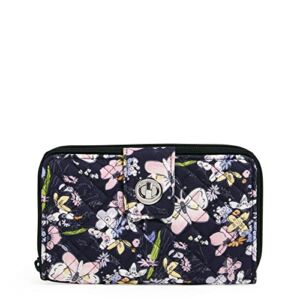 Vera Bradley womens Cotton Turnlock With Rfid Protection Wallet, Bloom Boom Navy – Recycled Cotton, One Size US