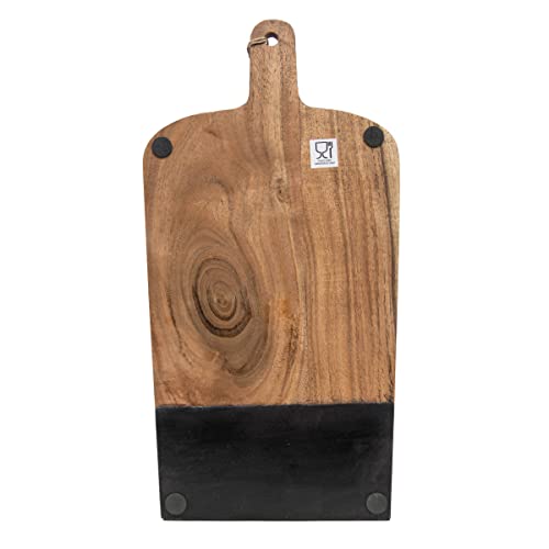 Foreside Home and Garden Medium Black Wood, Marble & Jute Cutting Board | The Storepaperoomates Retail Market - Fast Affordable Shopping