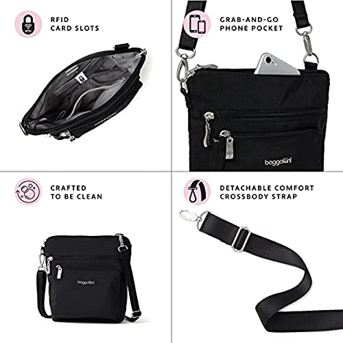 Baggallini womens Modern Pocket Crossbody, Black, One Size US | The Storepaperoomates Retail Market - Fast Affordable Shopping