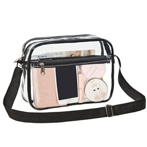 Clear Messenger Shoulder Bag Stadium Approved, Clear Crossbody Purse Bag for Work, Travel, Concert or Sporting Events