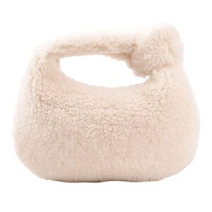 VALICLUD Winter Plush Dumpling Bag Fashionable Handbag Portable Storage Pouch