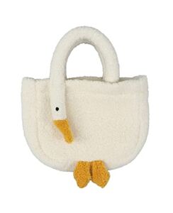 Aelfric Eden Goose Sherpa Bag Cute Fluffy Handbag Small Tote Bag Streetwear Women Plush Bag