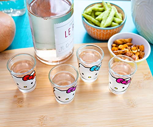 Sanrio Hello Kitty Faces 1.5-Ounce Mini Glass Cups, Set of 4 | Whiskey Shot Glasses, Home Barware For Liquor and Beverages, Kitchen Decor Essentials | Cute Kawaii Gifts And Collectibles | The Storepaperoomates Retail Market - Fast Affordable Shopping