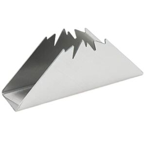 FarBoat Mountain Peak Shape Napkin Holder Special Design Decorative Vertical Desktop Tissue Holder Kitchen Home Accessory (Brushed Silver)