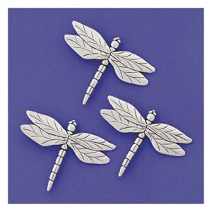 Basic Spirit Dragonflies Medium Pewter Magnet Set for Nature Lover, Kitchen Office Refrigerator Outdoor Picnic Home Decorative Gift