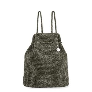 the sak Dylan Backpack in Crochet, Roomy Bag with Dual Straps, Moss Static