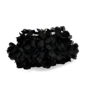 JAMBHALA Clutch Evening Handbags Floral Appliques Clutch Purses for Women (Black)