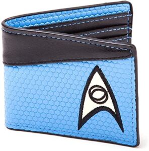 Star SciFi Trek Blue Science Logo Leather Bi Fold Wallet