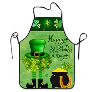 Happy St Patricks Day Apron for Men Women,Waterproof Suitable for Home Kitchen Cooking Waitress Chef Grill Bistro Baking BBQ Aprons