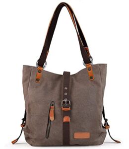 Tote Bag for Women Canvas Shoulder Handbag Casual Hobo Bag Convertible Backpack