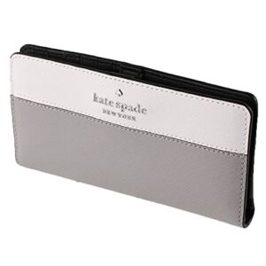 Kate Spade Staci Colorblock Large Slim Bifold Wallet in Nimbus Grey White Multi