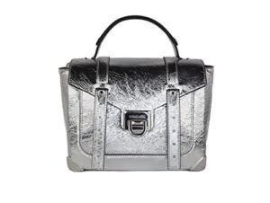 Michael Kors Manhattan Medium Top Handle Bag School Satchel (Silver)