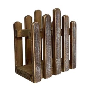 COLLECTIVE HOME – Rustic Wood Napkin Holder, Decorative Napkin Holders for Kitchen, Tabletop Decoration, Farmhouse Vintage Fence Paper Holder