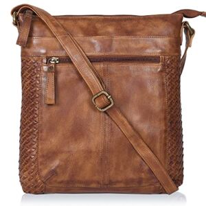 Real Leather Crossbody Purses and Handbags for Women – Sling Bag for Girls Shoulder Bags Adjustable Shoulder Strap (Tan)