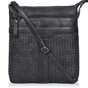 Real Leather Purse Crossover/Crossbody Sling Bag for Women -Women’s Shoulder Bags Purse Handbag Medium Size Adjustable Strap