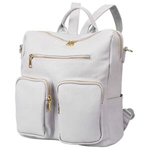 Women Backpack Purse Fashion Leather Handbags Large Shoulder Bag Casual Daypack Backpacks Multipurpose for Women Travel Bag-Grey
