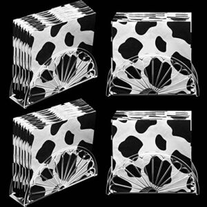 Suclain 24 Pieces Napkin Holder Plastic Fan Design Tissue Dispenser Freestanding Shaped Organizer Paper Stand for Kitchen Restaurant Home Bar, 5.91 x 2.95 1.57 Inch (Clear)