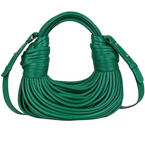 Hand-Woven Bread Women’s Messenger Bag Creative Noodles Underarm Bag Handbag Green