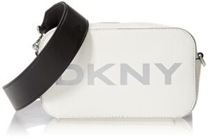 DKNY Women’s Soft Crossbody Tilly Mini Camera cross body handbags, White/Silver, Small US