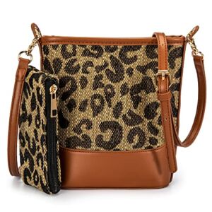 Montana West Crossbody Bag 2 pcs Purses Set Small Leopard Handbags with Wallet for Women MWC2-114LP